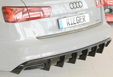 Rieger Diffusor für Audi A6 4G S-Line ab 09/2014 ab Facelift mit AHK Y 00088369 Glossy schwarz glänzend
