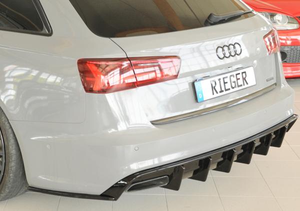 Rieger Heckschürzenansatz seitlich Set für Audi A6 4G S-Line/ S6 4G ab 08/2014 inkl. Facelift Y 00088367+68 Glossy schwarz glänzend