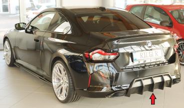 Rieger Heckeinsatz (Mittelteil) für BMW 2er G42 (G2C) ABS schwarz matt (Lackierung erforderlich) Y 00035114