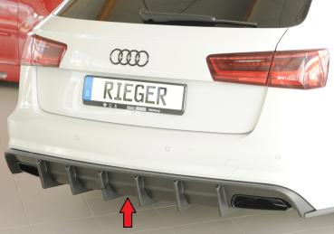 Rieger Heckeinsatz (für Fzg. mit AHK) für Audi A6 (4G/C7) ABS schwarz matt (Lackierung erforderlich) Y 00055347