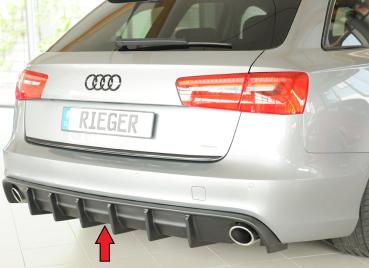 Rieger Heckeinsatz (für Fzg. ohne AHK) für Audi A6 (4G/C7) ABS schwarz matt (Lackierung erforderlich) Y 00055353
