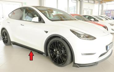 Rieger Seitenschwelleransatz rechts für originale Seitenschweller für Tesla Model Y (ab 03/2020, alle Modelle inkl. Performance) – ABS schwarz-matt (Finish), inkl. Gutachten