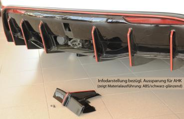 Rieger Heckeinsatz für originale Heckschürze für Tesla Model Y (ab 03/2020, alle Modelle inkl. Performance, mit Anhängekupplung) – ABS schwarz-matt (Finish), inkl. Gutachten