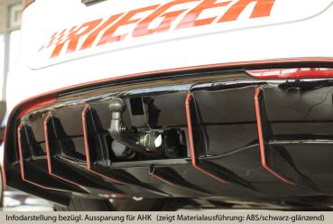 Rieger Heckeinsatz für originale Heckschürze für Tesla Model Y (ab 03/2020, alle Modelle inkl. Performance, mit Anhängekupplung) – ABS schwarz-matt (Finish), inkl. Gutachten