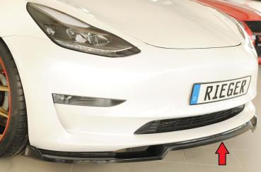 Rieger Spoilerschwert für originale Frontschürze für Tesla Model 3 (06/2018–09/2023, alle Modelle inkl. Performance) – ABS schwarz glänzend, inkl. ABE