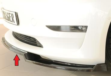 Rieger Spoilerschwert für originale Frontschürze für Tesla Model 3 (06/2018–09/2023, alle Modelle inkl. Performance) – ABS schwarz glänzend, inkl. ABE