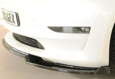 Rieger Spoilerschwert für originale Frontschürze für Tesla Model 3 (06/2018–09/2023, alle Modelle inkl. Performance) – ABS schwarz glänzend, inkl. ABE