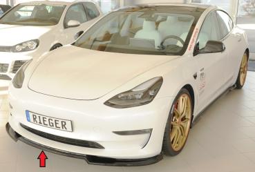 Rieger Spoilerschwert für originale Frontschürze für Tesla Model 3 (06/2018–09/2023, alle Modelle inkl. Performance) – ABS schwarz glänzend, inkl. ABE