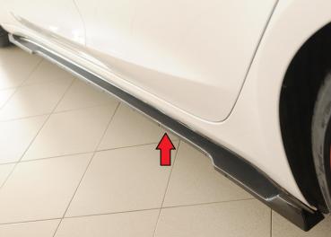 Rieger Seitenschwelleransatz links für originale Seitenschweller für Tesla Model 3 (06/2018–09/2023 bis Facelift, ab 10/2023 Facelift, alle Modelle inkl. Performance) – ABS schwarz glänzend, inkl. Gutachten