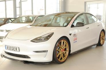 Rieger Seitenschwelleransatz links für originale Seitenschweller für Tesla Model 3 (06/2018–09/2023 bis Facelift, ab 10/2023 Facelift, alle Modelle inkl. Performance) – ABS schwarz glänzend, inkl. Gutachten