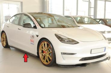 Rieger Seitenschwelleransatz rechts für originale Seitenschweller für Tesla Model 3 (06/2018–09/2023 bis Facelift, ab 10/2023 Facelift, alle Modelle inkl. Performance) – ABS schwarz glänzend, inkl. Gutachten