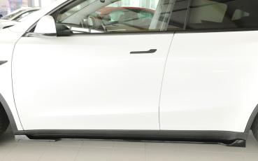 Rieger Seitenschwelleransatz links für originale Seitenschweller für Tesla Model Y (ab 03/2020, alle Modelle inkl. Performance) – ABS schwarz glänzend, inkl. Gutachten