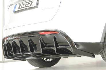 Rieger Heckeinsatz für originale Heckschürze für Tesla Model Y (ab 03/2020, alle Modelle inkl. Performance, mit Anhängekupplung) – ABS schwarz glänzend, inkl. Gutachten