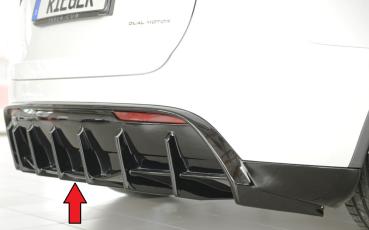 Rieger Heckeinsatz für originale Heckschürze für Tesla Model Y (ab 03/2020, alle Modelle inkl. Performance, mit Anhängekupplung) – ABS schwarz glänzend, inkl. Gutachten