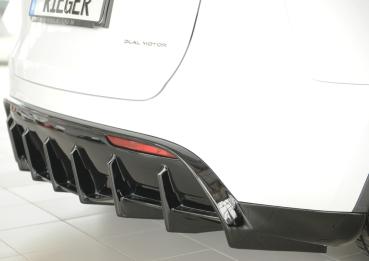 Rieger Heckeinsatz für originale Heckschürze für Tesla Model Y (ab 03/2020, alle Modelle inkl. Performance, mit Anhängekupplung) – ABS schwarz glänzend, inkl. Gutachten
