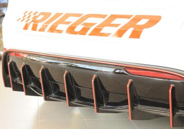 Rieger Heckeinsatz für originale Heckschürze für Tesla Model Y (ab 03/2020, alle Modelle inkl. Performance, mit Anhängekupplung) – ABS schwarz glänzend, inkl. Gutachten