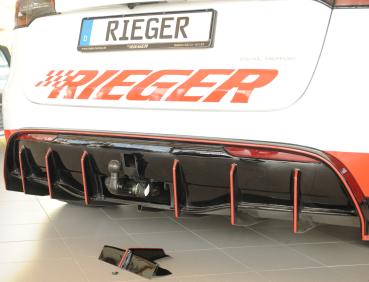 Rieger Heckeinsatz für originale Heckschürze für Tesla Model Y (ab 03/2020, alle Modelle inkl. Performance, mit Anhängekupplung) – ABS schwarz glänzend, inkl. Gutachten