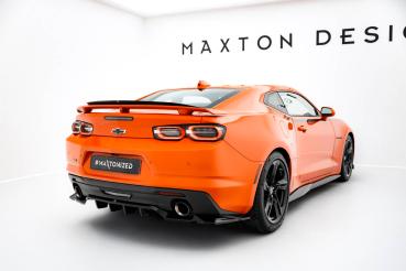 Maxton Design Mittlerer Cup Diffusor DTM Look Heck Ansatz für Chevrolet Camaro SS Mk6 Facelift schwarz Hochglanz