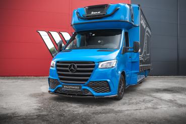 Maxton Design Front Stoßstange + Splitter für Mercedes-Benz Sprinter Mk3 schwarz Hochglanz