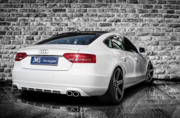 JMS Heckdiffusor Racelook für Audi A5 B8 Sportback (Bj. 07–11, ohne S-Line, bis Facelift) – GFK, inkl. Teilegutachten