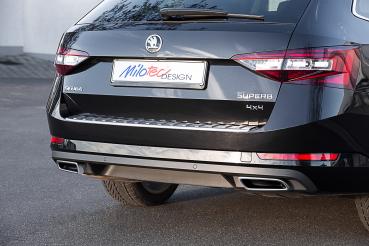 Milotec - Auspuff-Dummies Alu-Brush für Skoda Superb 3V inkl. Facelift ohne Sportline