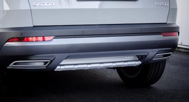 Milotec - Auspuff-Dummies Alu-Brush-Design für Skoda Karoq NU bis Facelift ohne Scout und Sportline