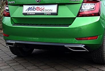 Milotec - Auspuff-Dummies Alu-Brush für Skoda Fabia NJ Monte Carlo (nur für Fahrzeuge mit Rückstrahler!)