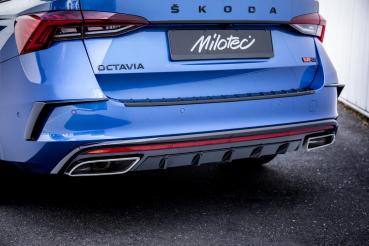 Milotec „Click“ Diffusor für Škoda Octavia IV RS (NX) ab 2020 – ABS Schwarz Hochglanz, werkzeuglose Montage, eintragungsfrei
