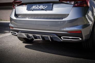 Milotec Auspuff-Dummies für Škoda Fabia IV ab 2021 – ABS Alu-Brush, Klebemontage, eintragungsfrei