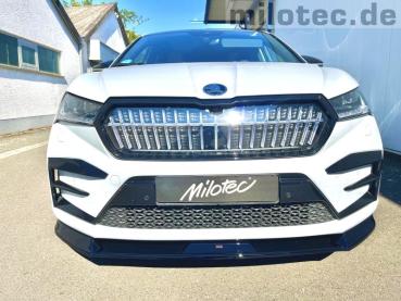 Milotec Frontspoiler für Skoda Enyaq RS & Sportline – ABS schwarz Klavierlack, inkl. ABE