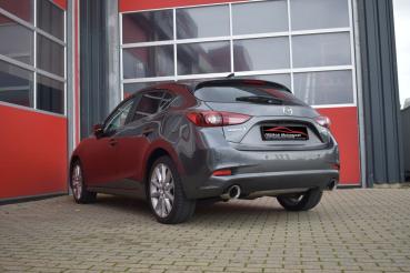 Friedrich Motorsport Gruppe A Duplexanlage für Mazda 3 BM/BN Schrägheck (Bj. 09/2013–02/2019) – Edelstahl, EG-Betriebserlaubnis