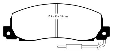 EBC Blackstuff Ultimax Bremsbeläge – Vorne für Opel Arena TB, TF, Opel Arena Combi THB, Renault Trafic P6, Renault Trafic T1, T3, T4 – DP544