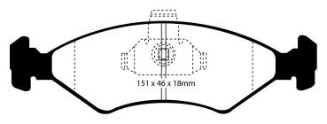 EBC Greenstuff 2000 Bremsbeläge – Vorne für Ford Escort 4 GAF, AWF, ABFT, Ford Escort 4 ALF, Ford Escort 4 AWF, AVF, Ford Escort Express ´81 AVA – DP21051