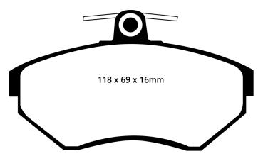 EBC Yellowstuff Bremsbeläge – Vorne für Audi A4 8D, B5, Seat Arosa 6H, Seat Cordoba 1 6K, Seat Cordoba 1 Facelift 6K – DP41112R
