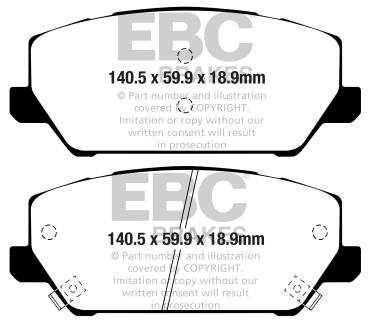 EBC Yellowstuff Bremsbeläge – Vorne für Hyundai i30 CW PDE, PD, PDEN, Hyundai i30 FASTBACK PDE, PDEN, Hyundai KONA OS, OSE, OSI – DP42343R