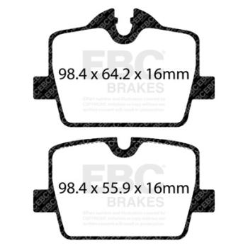EBC Greenstuff 2000 Bremsbeläge – Hinten für BMW 2 Coupe G42, G87, BMW 3 G20, G80, G28, BMW 3 G21, G81, BMW 3 Touring Van G21 – DP22405