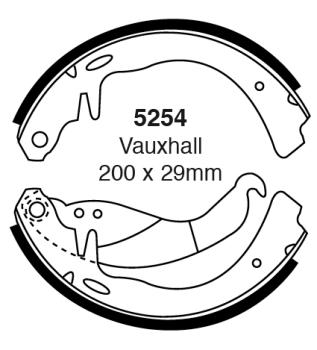 EBC Bremsbacken – Hinten für Opel Corsa A 91, 92, 96, 97, Opel Corsa A 93, 94, 98, 99, Opel Corsa A, Opel Kadett D 32,37,39, 42 – 5254
