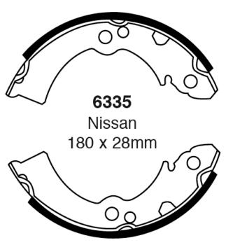 EBC Bremsbacken – Hinten für Nissan Micra I K10, Nissan Sunny 2 N13 – 6335
