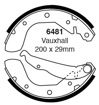 EBC Bremsbacken – Hinten für Daewoo Espero KLEJ, Opel Astra F 53, 54, 58, 59, Opel Astra F 56, 57, Opel Corsa B 73 – 6481