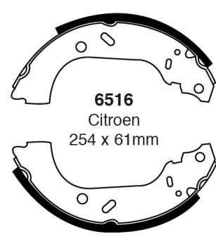 EBC Bremsbacken – Hinten für Citroën Evasion 22, U6, Fiat Scudo 1 Combinato 220P, Fiat Scudo 1 220L, Fiat Ulysee 1 220 – 6516