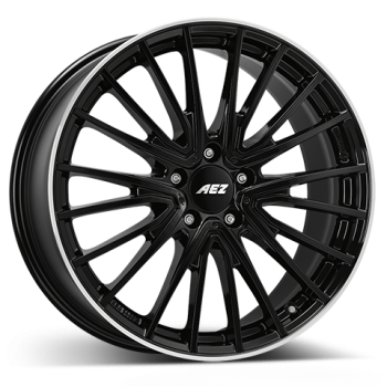 AEZ Alufelge Berlin black black/polished lip 7.5x19 ET53 5x112 Nabe 66.6mm KBA 54020