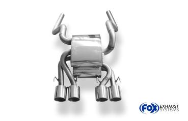 Fox Endschalldämpfer mittig 4x100 Typ 12 für Corvette C06 – Edelstahl, Rohr 63,5 mm, Teilegutachten