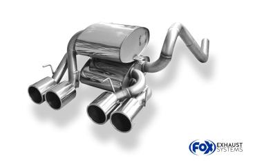 Fox Endschalldämpfer mittig 4x100 Typ 12 für Corvette C06 – Edelstahl, Rohr 63,5 mm, Teilegutachten