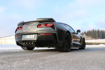 Fox Endschalldämpfer mittig 4x100 Typ 25 für Corvette C7 / Z06 – Edelstahl, Rohr 70 mm, EG-Gutachten