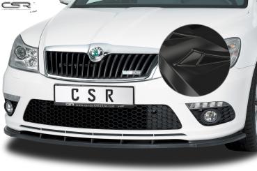 CSR Frontspoiler | Cup-Spoilerlippe mit ABE für Skoda Octavia II (1Z) RS CSL001-G Glossy schwarz Hochglanz (keine Lackierung erforderlich)