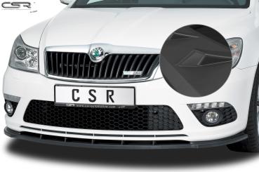 CSR Frontspoiler | Cup-Spoilerlippe mit ABE für Skoda Octavia II (1Z) RS CSL001-L schwarz matt (Lackierung erforderlich)