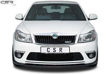 CSR Frontspoiler | Cup-Spoilerlippe mit ABE für Skoda Octavia II (1Z) RS CSL001-L schwarz matt (Lackierung erforderlich)