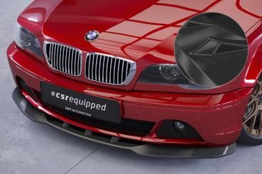 CSR Frontspoiler | Cup-Spoilerlippe mit ABE für BMW 3er E46 Coupe / Cabrio CSL073-C Carbon Look glänzend (keine Lackierung erforderlich)