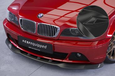 CSR Frontspoiler | Cup-Spoilerlippe mit ABE für BMW 3er E46 Coupe / Cabrio CSL073-G Glossy schwarz glänzend (keine Lackierung erforderlich)