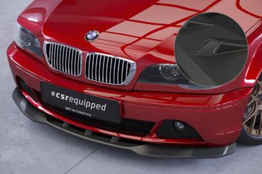 CSR Frontspoiler | Cup-Spoilerlippe mit ABE für BMW 3er E46 Coupe / Cabrio CSL073-M Carbon Look matt strukturiert (keine Lackierung erforderlich)